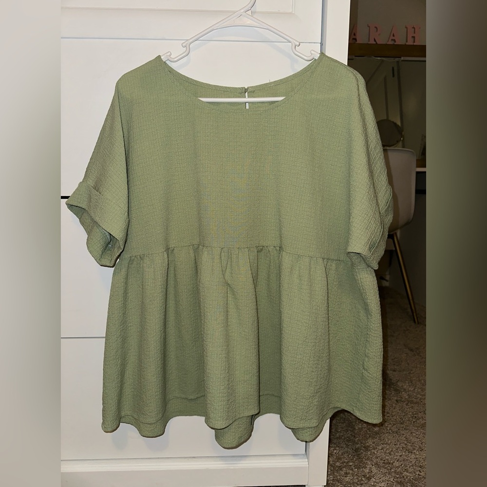 Green Loose Blouse